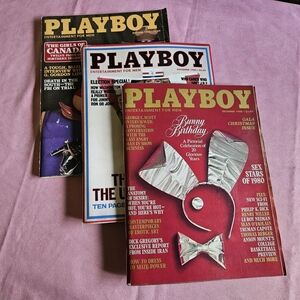 Vintage Playboy Magazine 1980 Oct, Nov & Dec